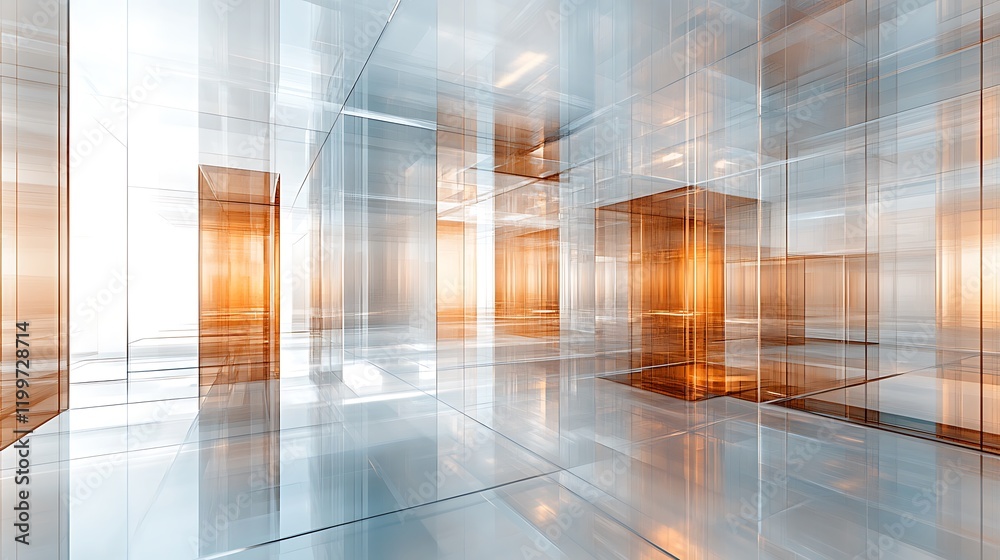 Futuristic architectural design abstract space digital artwork modern 3d view