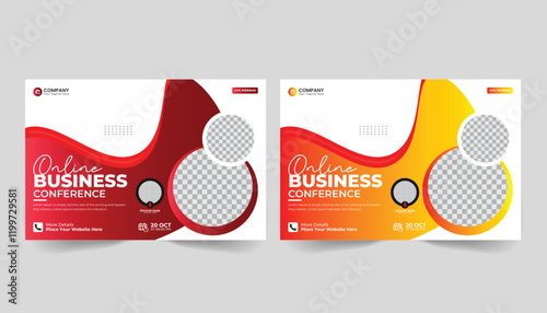 Editable Online Business Conference Horizontal Flyer Template