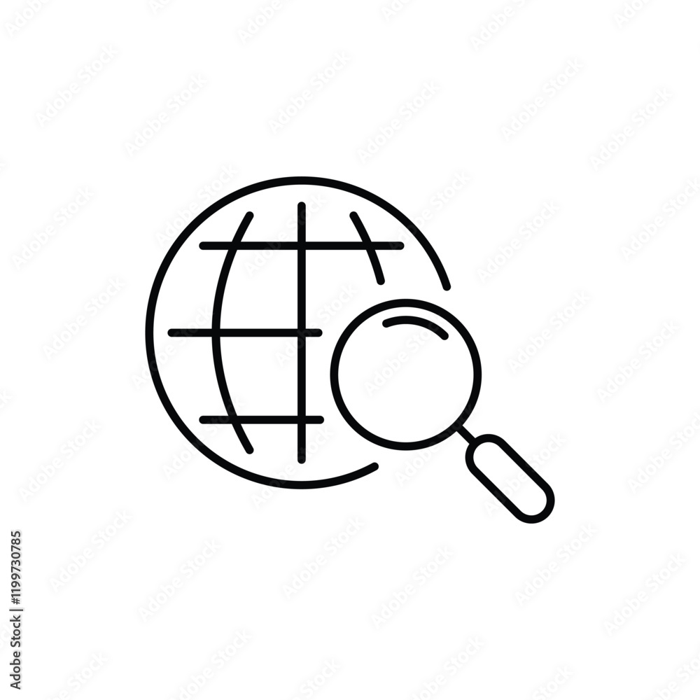 Search icon. Simple line, outline vector symbol. Logo for web Search icon. Simple line, outline vector symbol. Logo for web