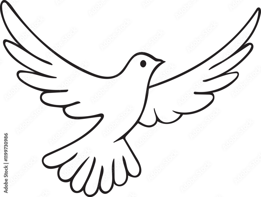 Fototapeta premium Bird Doodle png Hand drawn sketch of sparrow, dove, parrot, and pigeon in a minimalist, monochrome outline. Symbolizing freedom, flight, and wildlife, perfect for logos, emblems, icon creative designs