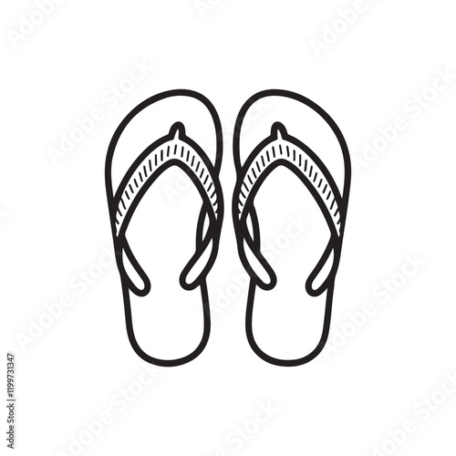 Slippers icon. Black Slippers outline vector illustration isolated on white background