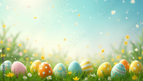 Wallpaper Mural Happy Easter background easter eggs with copy space for text Torontodigital.ca