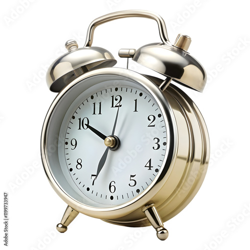 Alarm clock isolated on transparent background 