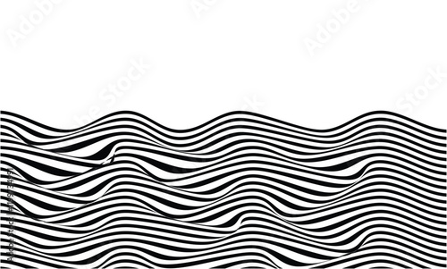 Abstract seamless pattern of wavy line striped black white color zebra background wallpaper vector illustration