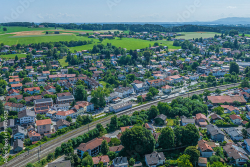 Blick auf Bad Endorf im oberbayerischen Chiemgau an einem sonnigen Sommertag photo