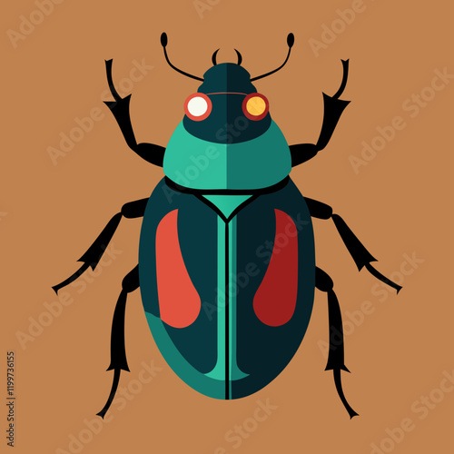 vector illustration of a beetle