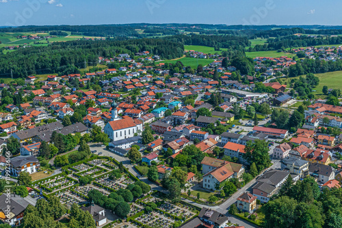 Blick auf Bad Endorf im oberbayerischen Chiemgau an einem sonnigen Sommertag photo