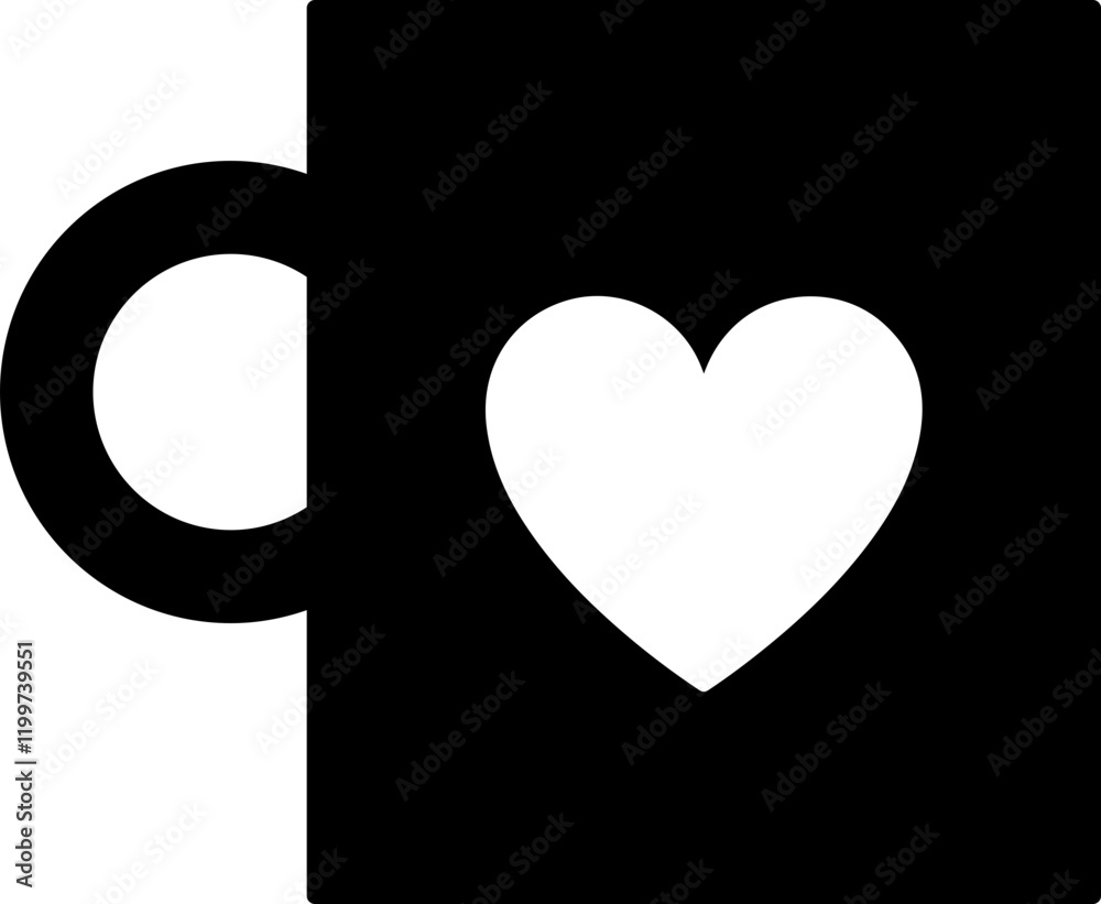 Valentine's Day Mug icon silhouette.
Valentine's Day Coffee Cup silhouette.
Transparent background.