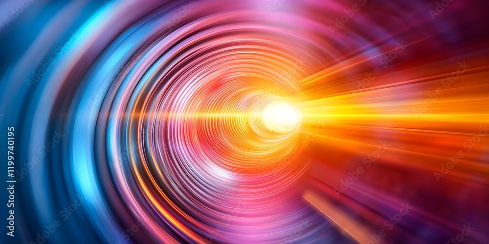 Obraz premium A colorful abstract swirl of light and motion, resembling a burst of energy or a vortex. Concept Colorful Abstract Art, Light and Motion, Energy Burst, Vortex Design, Dynamic Swirl
