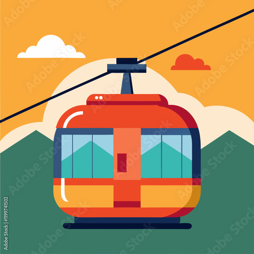 cable car on the mountain cable