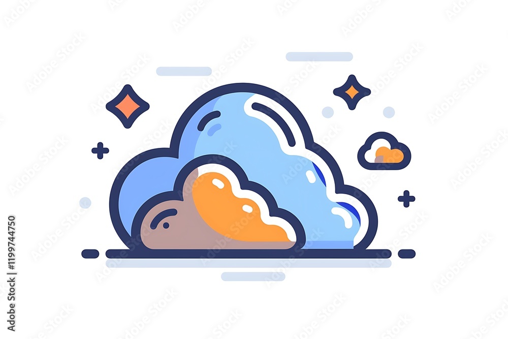 Fototapeta premium Cloud Computing Creative Icon