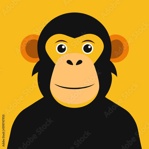 vector illustration of a man chimpanzee