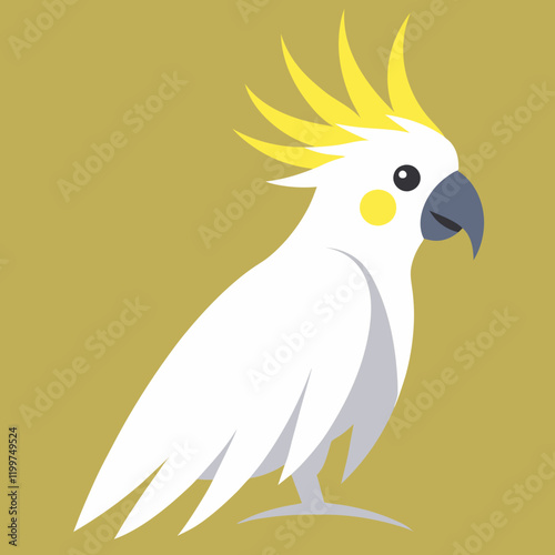 vector illustration of a bird cockatoo