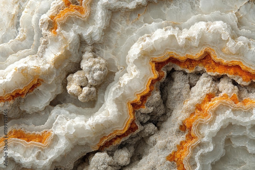 Obraz premium Abstract Onyx Marble Texture: Swirling Orange and White Stone Background