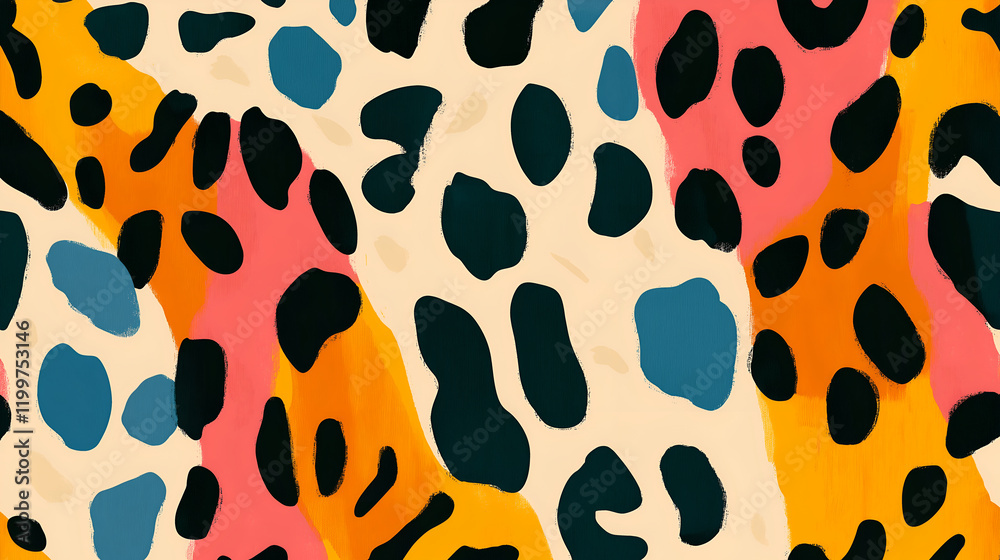 Tiger skin polka dots on a retro background, fabric pattern Tiger skin polka dots on a retro background, fabric pattern