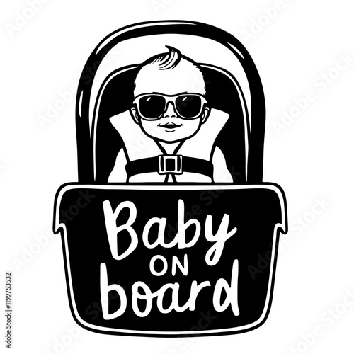 Baby on board vector
