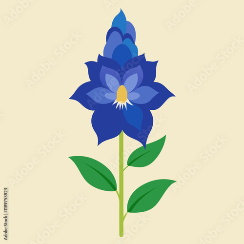 vector illustration of a delphinium flower