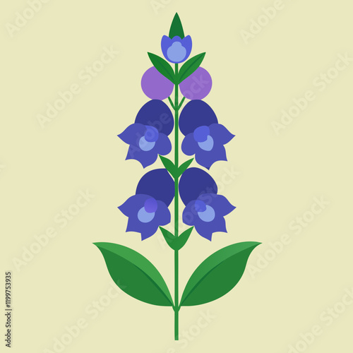 vector illustration of a delphinium flower