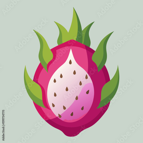 dragon fruit on white background