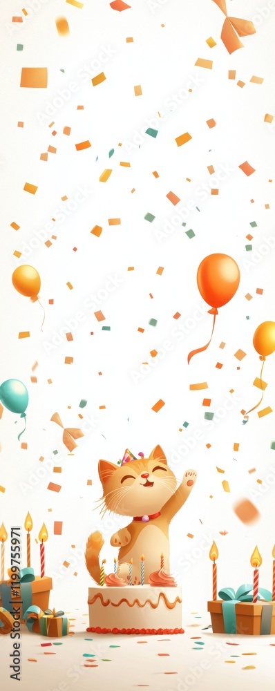 Celebratory kitten party with decorations festive atmosphere fun content joyful environment whimsical viewpoint Celebratory kitten party with decorations festive atmosphere fun content joyful environment whimsical viewpoint