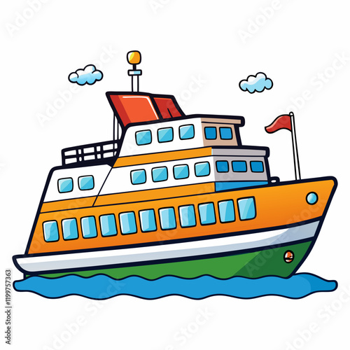 ferry in the sea