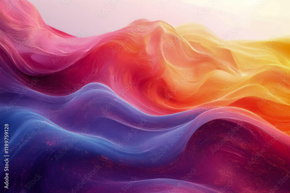 Abstract vibrant waves in gradient hues of pink, orange, red, and purple. Digital illustration of fluid shapes with a glowing texture. Abstract art concept for design and wallpaper. Abstract vibrant waves in gradient hues of pink, orange, red, and purple. Digital illustration of fluid shapes with a glowing texture. Abstract art concept for design and wallpaper.