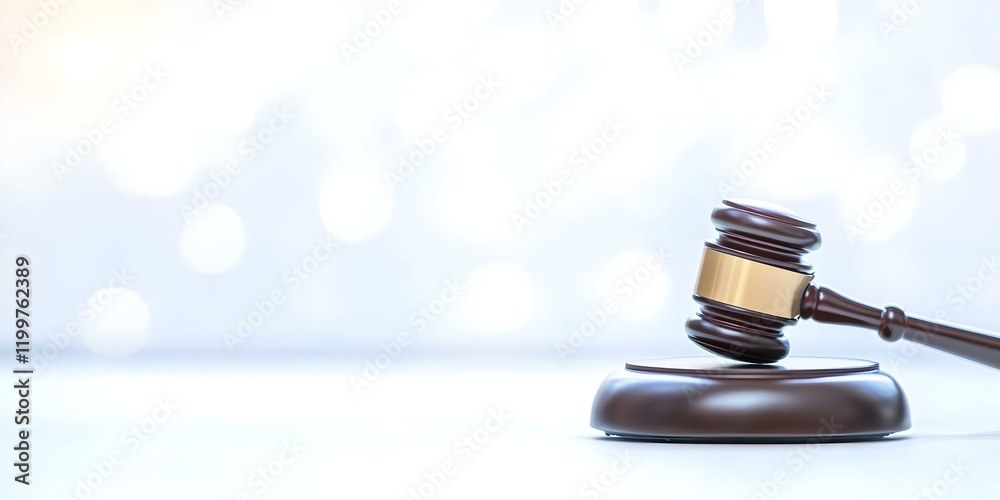 A wooden gavel resting on a circular base, often symbolizing law, justice, and authority. Concept Law and Justice, Symbolism of Authority, Legal Profession Tools, Woodworking Artistry A wooden gavel resting on a circular base, often symbolizing law, justice, and authority. Concept Law and Justice, Symbolism of Authority, Legal Profession Tools, Woodworking Artistry
