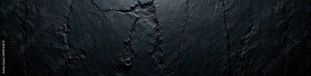 Fototapeta premium Dark, rough concrete wall; deep black grunge texture , rough, background