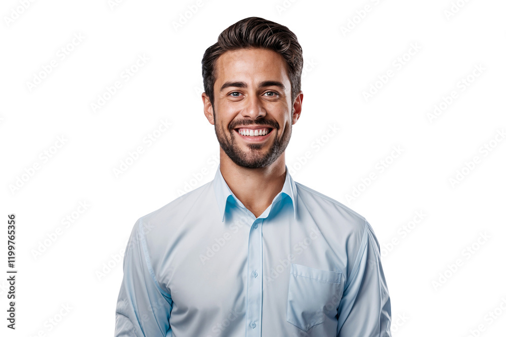 Handsome guy smiling with happy face, isolated on white background Handsome guy smiling with happy face, isolated on white background