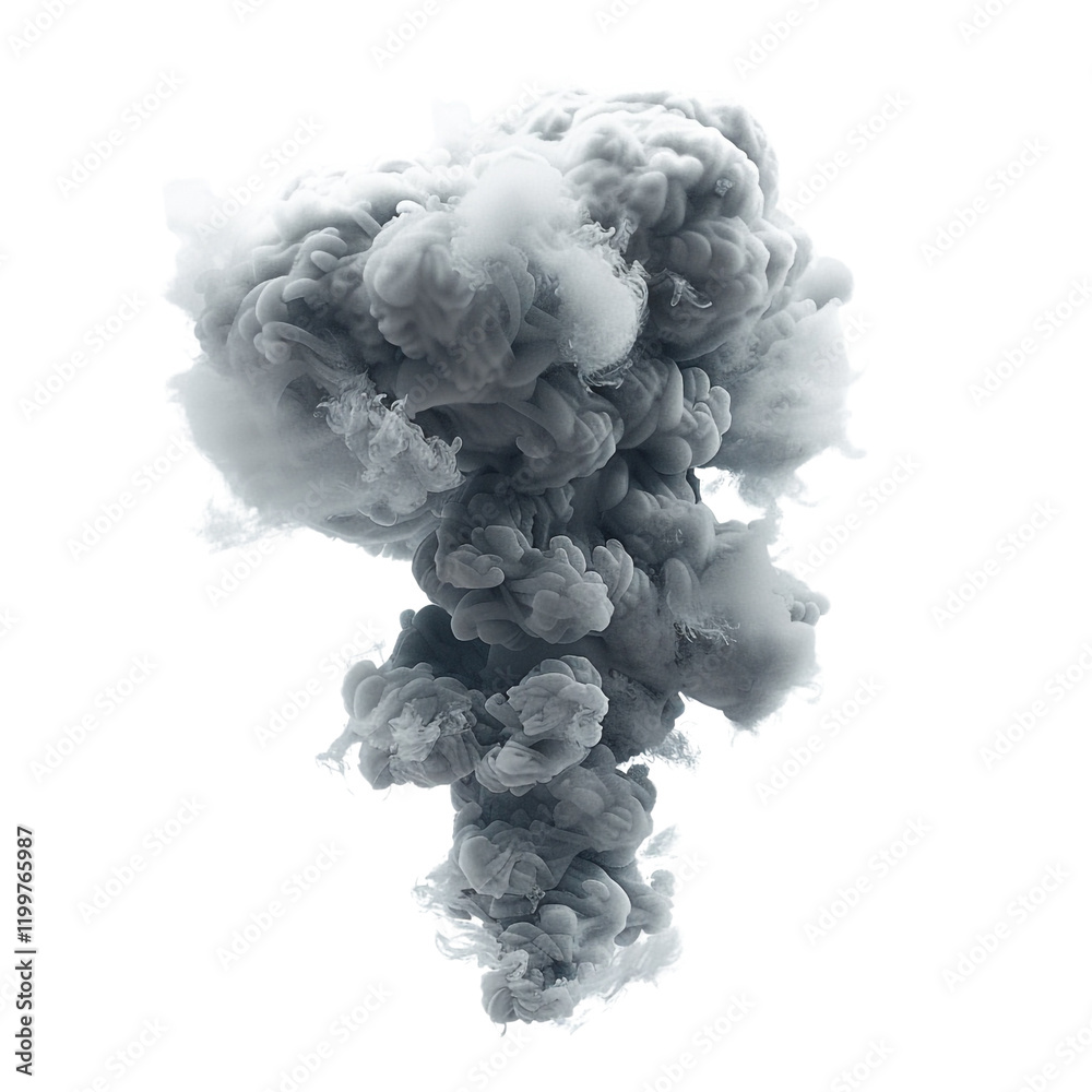 Abstract grey ink explosion isolated on transparent background swirling smoke cloud design element for graphic design projects Abstract grey ink explosion isolated on transparent background swirling smoke cloud design element for graphic design projects