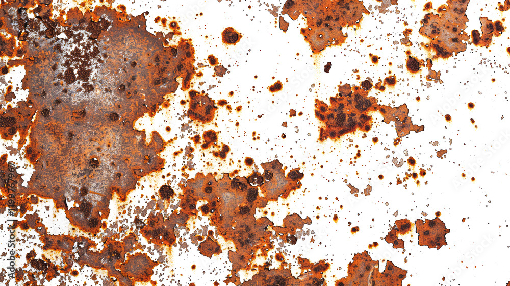Fototapeta premium Scattered and isolated rusty metal texture