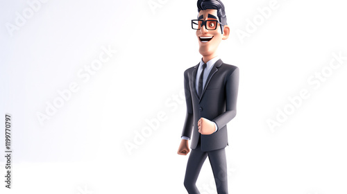 3D Character of a Finance Professional Wearing Business Attire