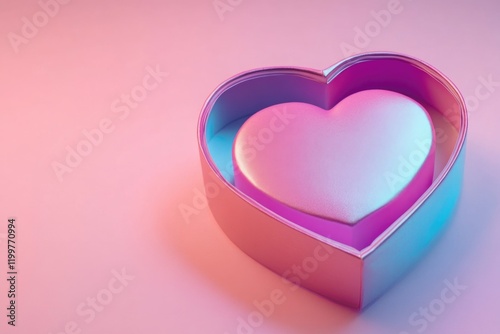 Cylindrical pink and blue heart-shaped candle.