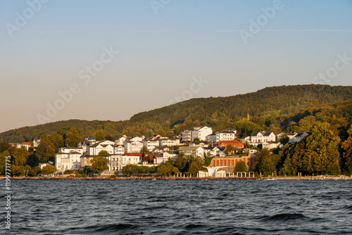 Coastline of Sassnitz and Jasmund NP from Baltic Sea, Ruegen island, Mecklenburg-Vorpommern, Germany