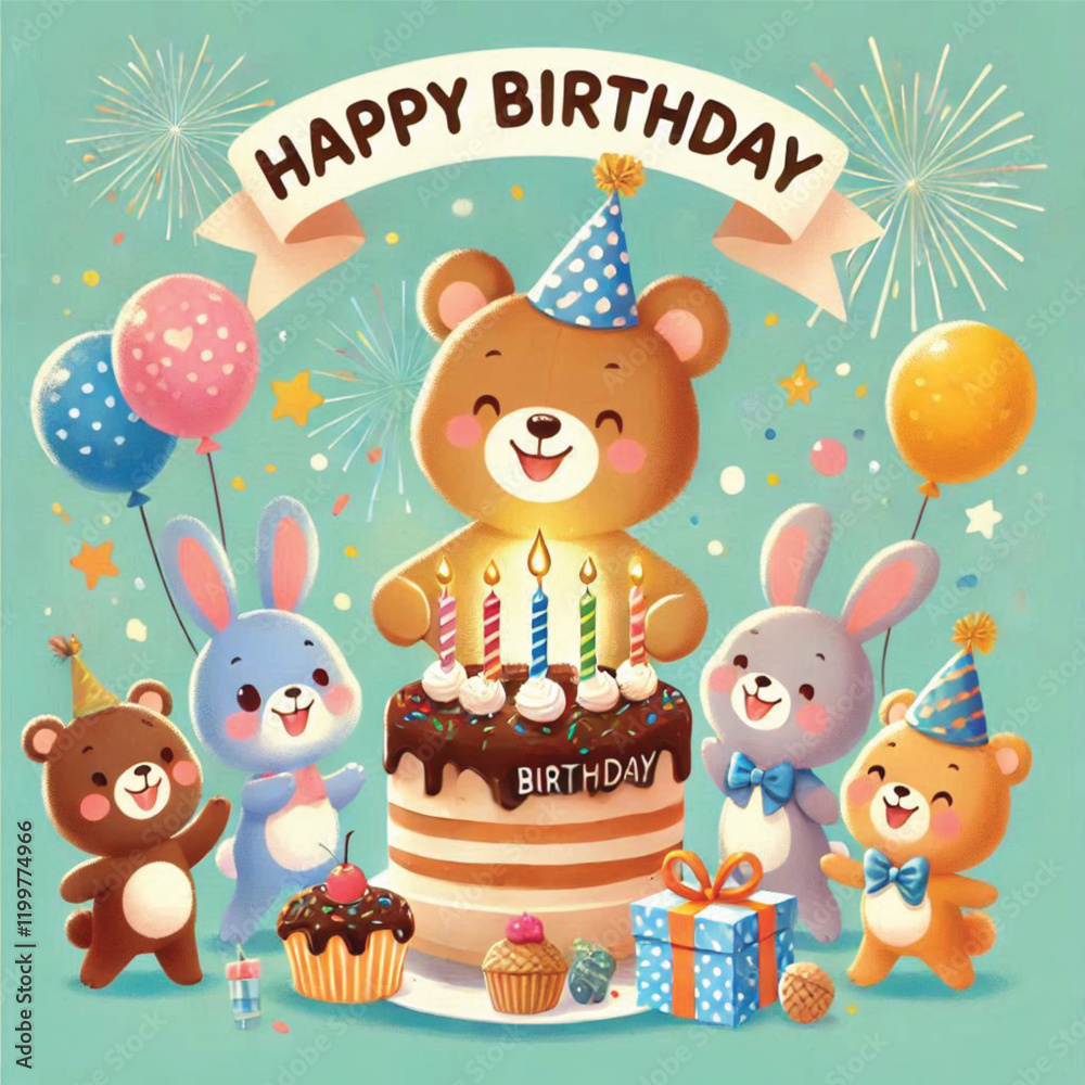 Obraz premium happy birthday vector