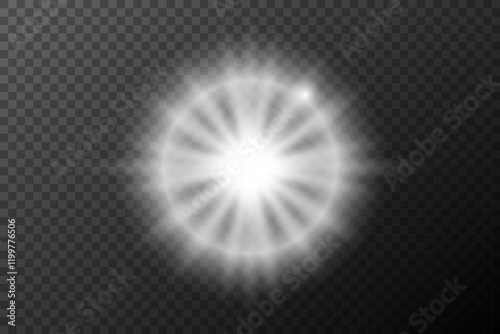 Light effect isolated flare, tire explosion, dust line, solar flare, star spark, sunlight, vector background	