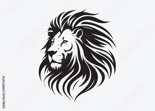 Wallpaper Mural Hand drawn animal lion silhouette Torontodigital.ca