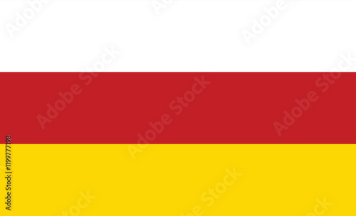 The Flag of South Ossetia, South Ossetia flag, Ossetian flag, flat vector