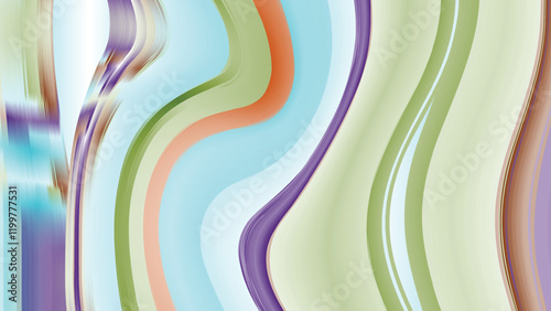  Abstract bright color background. Wave pattern. Flowing curves. colorful gradient A dimensional surface is created vector background