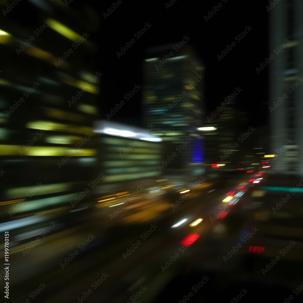 City Night Street Car Light Blur Movement Dark Urban Long Exposure City Night Street Car Light Blur Movement Dark Urban Long Exposure