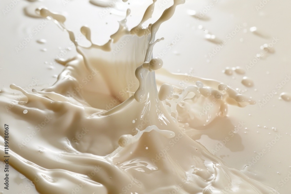 Milk splattered on a surface with a smooth texture. Milk splattered on a surface with a smooth texture.