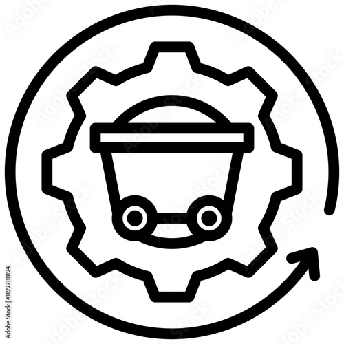 Quarrying Process Outline Icon