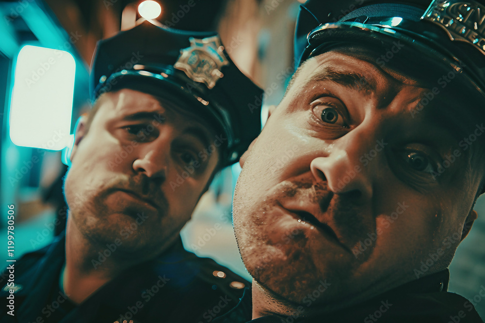 Fototapeta premium Generative AI image of policeman working in prison