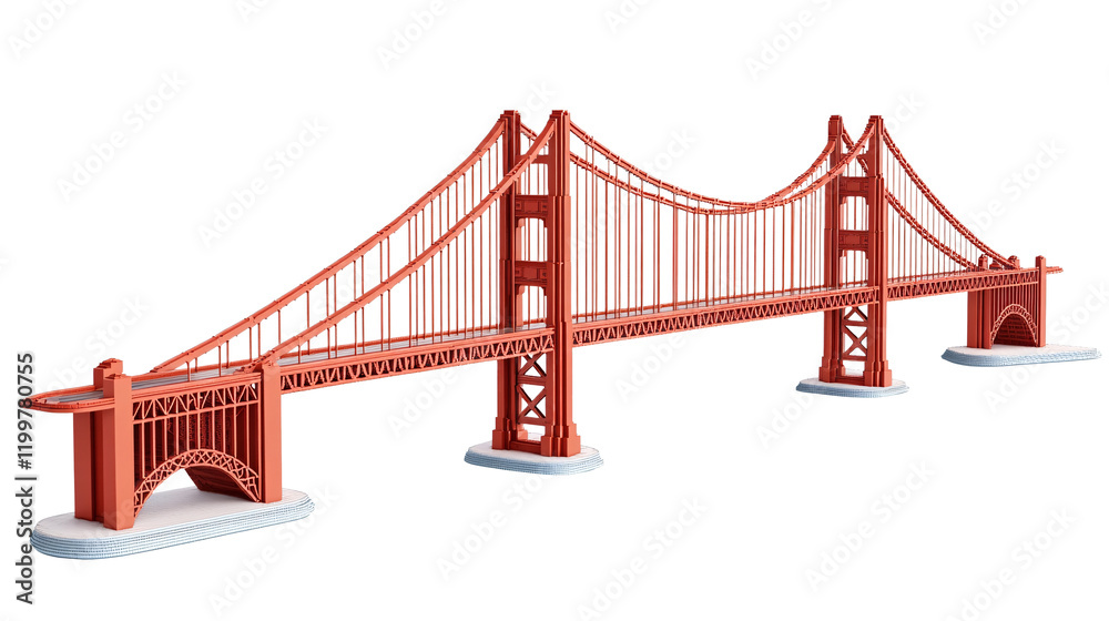 Fototapeta premium Icon of the Golden Gate Bridge in San Francisco, USA