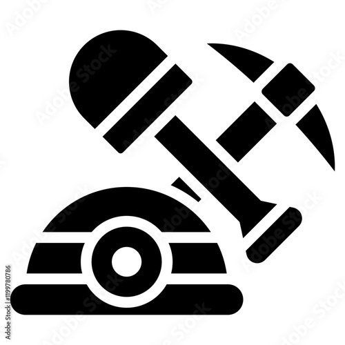 Quarrying Equipment Glyph Icon