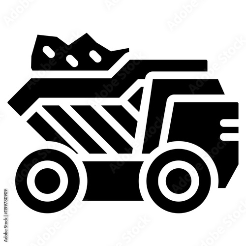 Dump Truck Glyph Icon