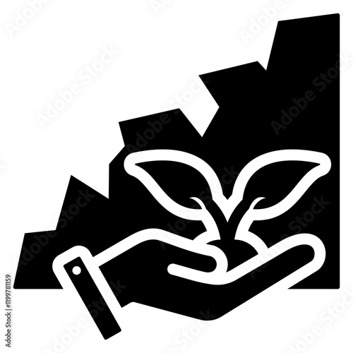 Quarry Rehabilitation Glyph Icon