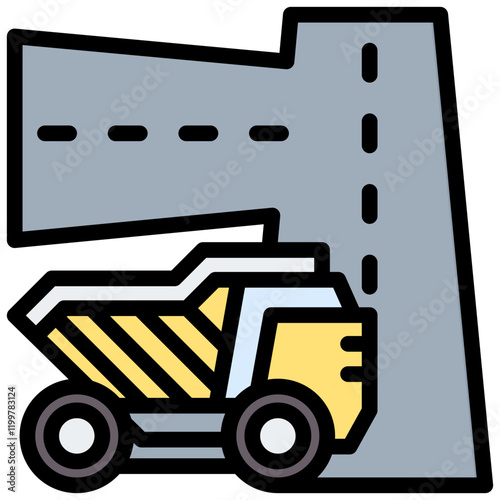 Haul Road Outline Color Icon