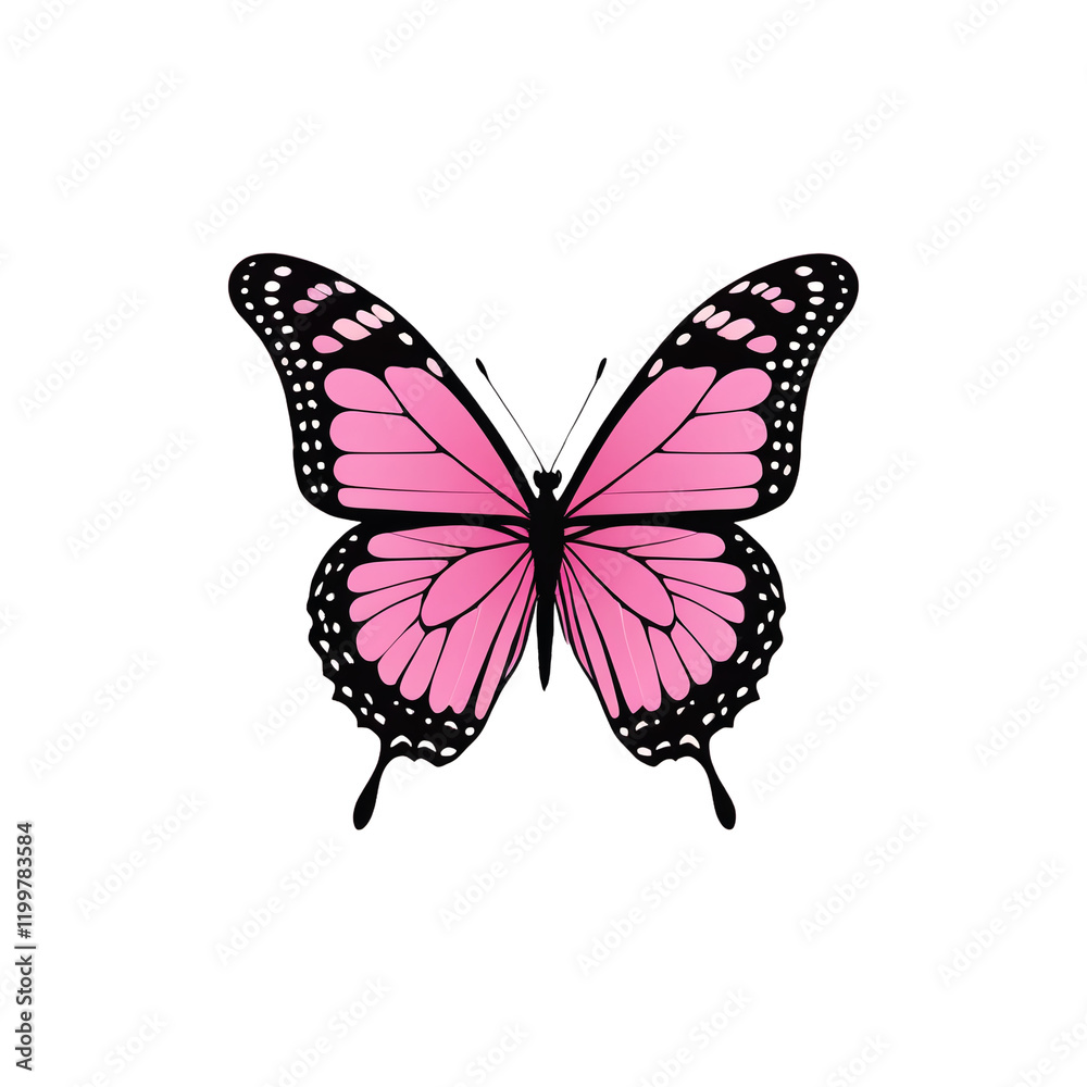 Pink butterfly isolated on a white or transparent background Pink butterfly isolated on a white or transparent background