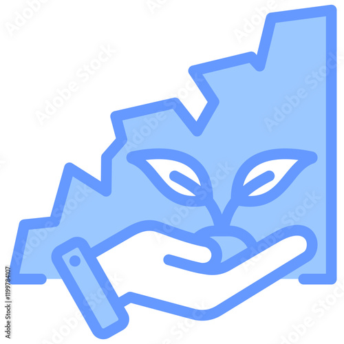 Quarry Rehabilitation Blue Icon